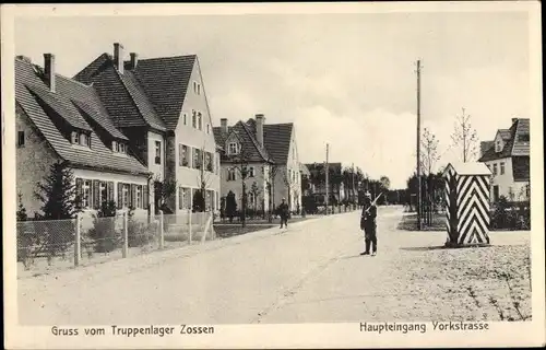 Ak Zossen in Brandenburg, Truppenlager, Haupteingang Yorkstraße