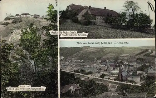 Ak Triebischtal Meißen in Sachsen, Weinschank, Stadtparkhöhe, Blick auf den Ort