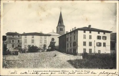 Ak Lamure sur Azergues Rhône, Le Haut du Bourg