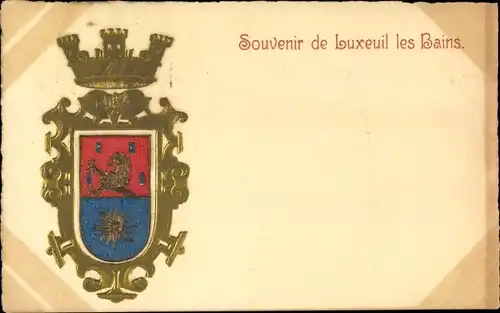 Wappen Präge Ak Luxeuil les Bains Haute Saône, Wappen der Stadt, Souvenir