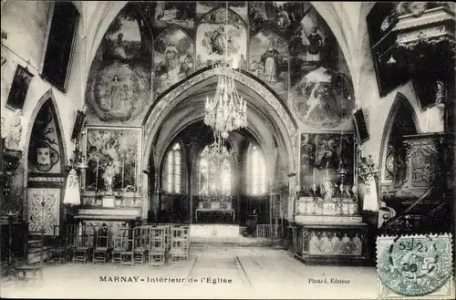 Ak Marnay Haute Saône, Interieur de l'Eglise