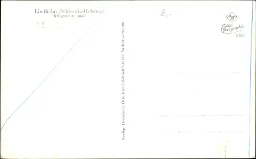 Ak Lindholm in Nordfriesland, Kriegerehrenmal