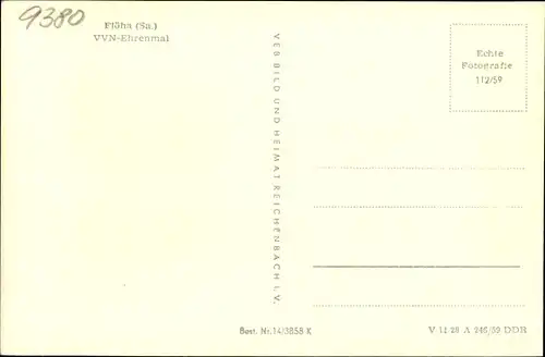Ak Flöha in Sachsen, VVN Ehrenmal