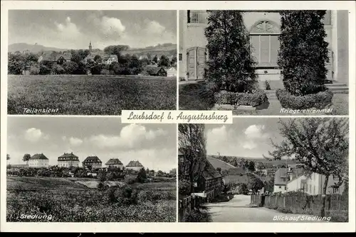 Ak Leubsdorf im Kreis Mittelsachsen, Kriegerehrenmal, Siedlung, Straßenpartie