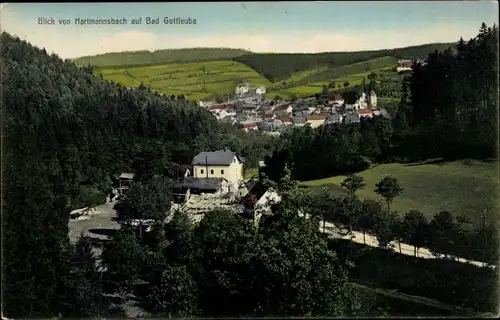 Ak Bad Gottleuba in Sachsen, Blick auf Ortschaft von Hartmannsbach