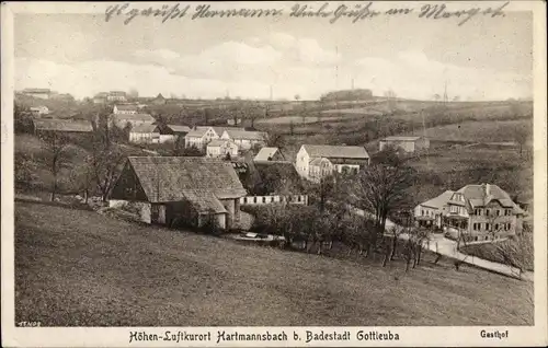 Ak Hartmannsbach Bad Gottleuba in Sachsen, Teilansicht des Ortes und Umgebung