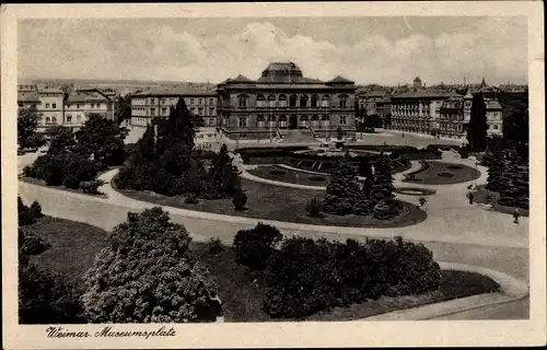 Ak Weimar in Thüringen, Museumsplatz mit Museum