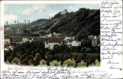 Ak Bad Kösen Naumburg an der Saale, Stadtpanorama mit Wilhelmsburg