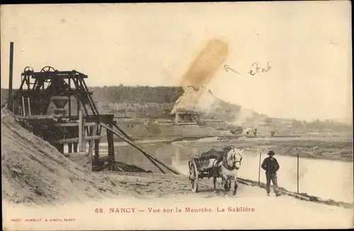 Ak Nancy Meurthe et Moselle, Vue sur la Meurthe, La Sabliere, Bergbau