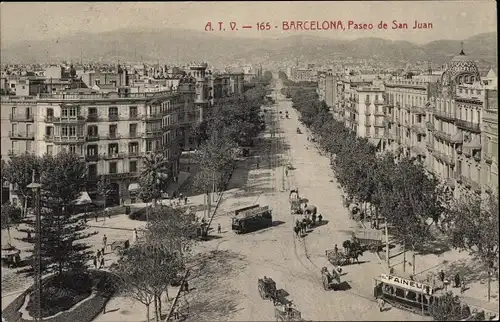 Ak Barcelona Katalonien Spanien, Paseo de San Juan