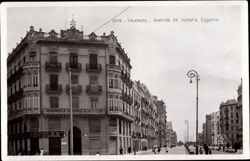 Ak Valencia Stadt Spanien, Avenida de Victoria Eugenia