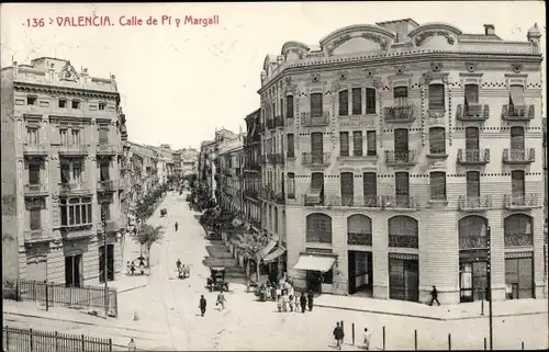 Ak Valencia Stadt Spanien, Calle de Pi y Margall