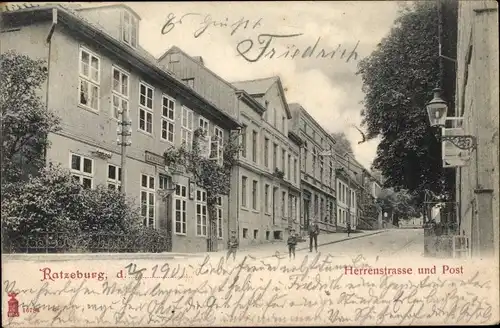 Ak Ratzeburg im Herzogtum Lauenburg, Herrenstraße, Post