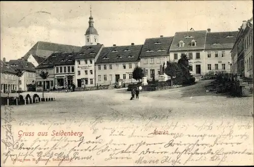 Ak Zawidów Seidenberg Schlesien, Markt