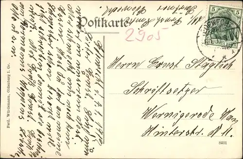 Ak Edewecht im Ammerland, Schule, Postamt, Eilers Geschäftshaus