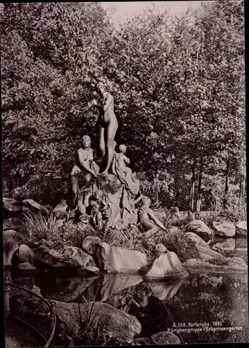 Foto Karlsruhe in Baden Württemberg, Nymphengruppe, Erbprinzengarten