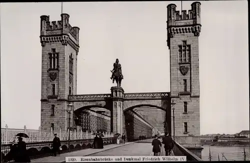 Foto Köln am Rhein, Eisenbahnbrücke, Denkmal Friedrich Wilhelm IV