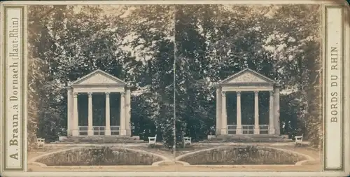 Stereo Foto Schwetzingen Baden Württemberg, Tempel im Park