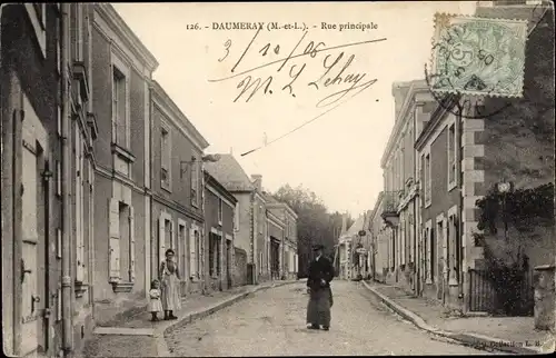 Ak Daumeray Maine et Loire, Rue principale