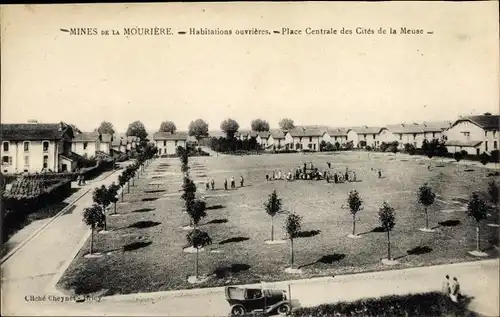 Ak Ronchamp Haute Saône, Mines de la Mouriere, Habitations ouvrieres, Place Centrale des Cites