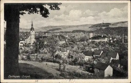 Ak Zschopau im Erzgebirge Sachsen, Panorama