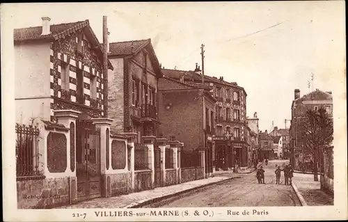 Ak Villiers sur Marne Val de Marne, Rue de Paris