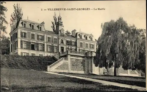 Ak Villeneuve Saint Georges Val de Marne, La Mairie