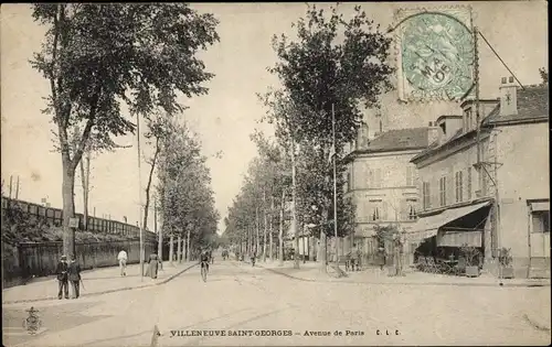 Ak Villeneuve Saint Georges Val de Marne, Avenue de Paris