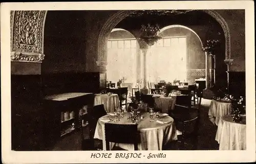 Ak Sevilla Andalusien, Hotel Bristol, Innenansicht