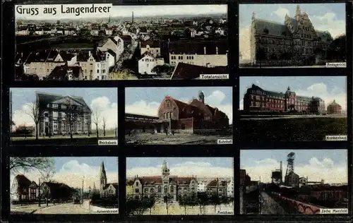 Ak Langendreer Bochum im Ruhrgebiet, Bahnhof, Krankenhaus, Zeche, Kaiserstraße