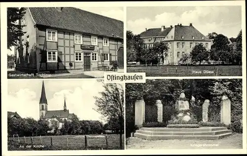 Ak Ostinghausen Bad Sassendorf, Gasthof K. Tochtrop, Haus Düsse, Kirche, Kriegerehrenmal