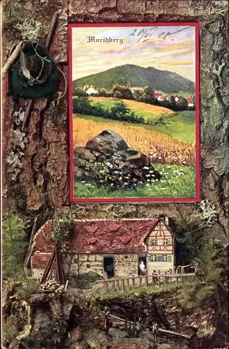 Präge Passepartout Ak Röthenbach an der Pegnitz im Nürnberger Land Bayern, Moritzberg