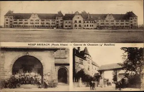 Ak Neuf Brisach Neubreisach Elsass Haut Rhin, Caserne de Chasseurs, 4e Bataillon