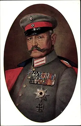 Künstler Ak Grabendorff, R., Generalfeldmarschall Paul von Hindenburg, Portrait in Uniform, Orden