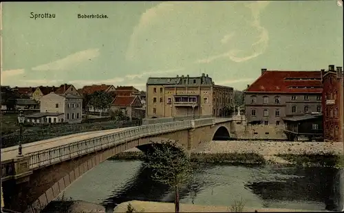 Ak Szprotawa Sprottau Schlesien, Boberbrücke