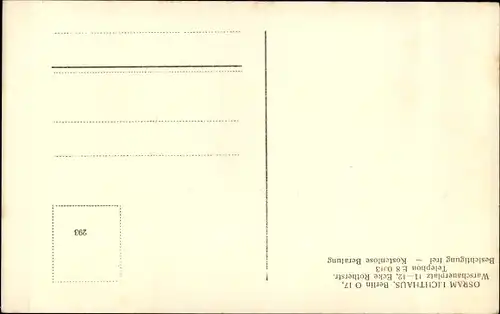 Ak Berlin Friedrichshain, Osram Lichthaus, Warschauer Platz 11, Ecke Rotherstraße