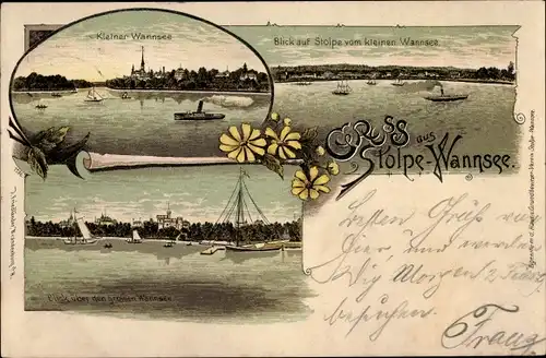 Litho Berlin Zehlendorf Wannsee Stolpe, Kleiner Wannsee