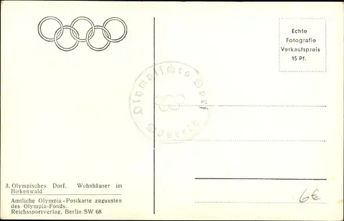 Ak Wustermark in Brandenburg, Olympisches Dorf, Wohnhäuser im Birkenwald