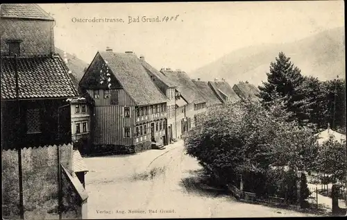 Ak Bad Grund im Harz, Osteroderstraße