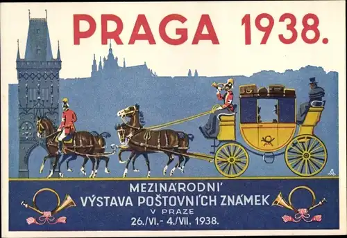 Künstler Ak Praha Prag, Mezinarodni vystava postovnich znamek 1938, Briefmarkenausstellung