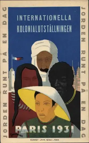 Künstler Ak Paris, Kolonialausstellung 1931, Jorden Runt Pa en Dag