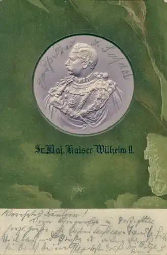 Präge Litho Kaiser Wilhelm II. von Preußen, Sammelkarte Deutscher Kriegerbund