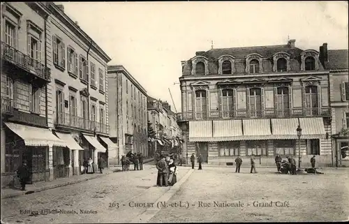 Ak Cholet Maine et Loire, Rue Nationale, Grand Cafe