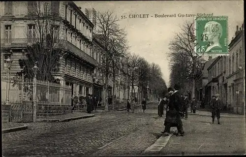 Ak Cholet Maine et Loire, Boulevard Gustave Richard