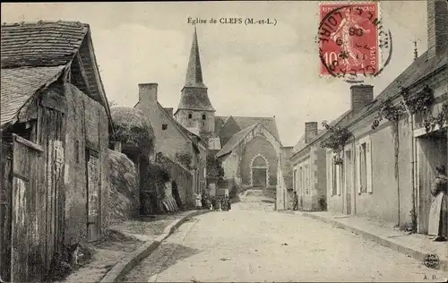 Ak Clefs Maine et Loire, Eglise