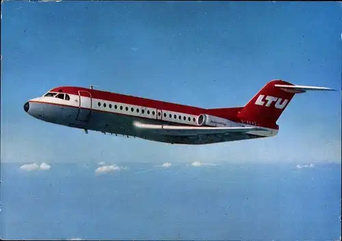 Ak Fokker F 28 Fellowship, Deutsches Passagierflugzeug der LTU