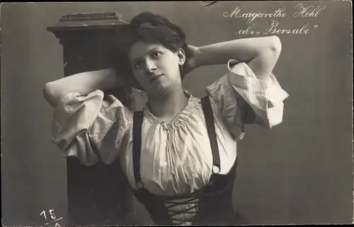 Foto Ak Schauspielerin Margarethe Hohl, Portrait als Bersabe