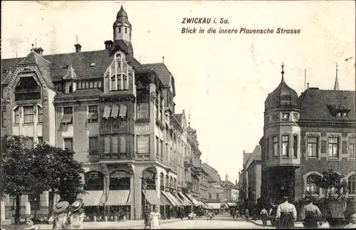 Ak Zwickau in Sachsen, Plauensche Straße