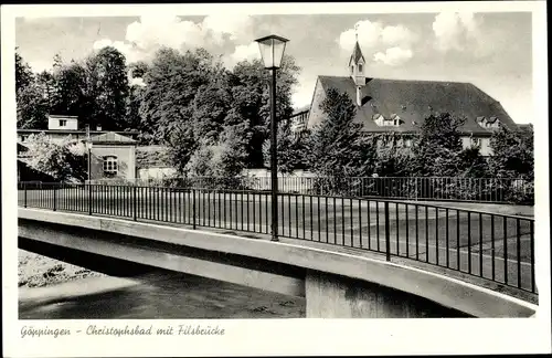 Ak Göppingen in Baden Württemberg, Christophsbad mit Filsbrücke