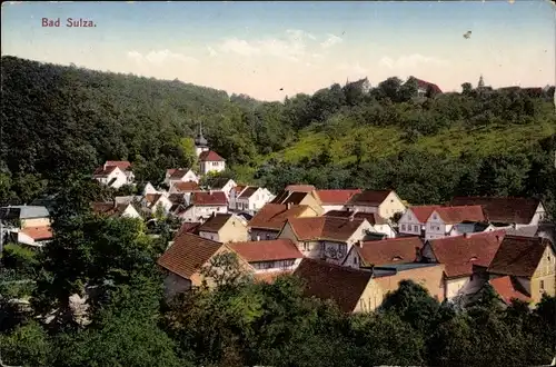Ak Bad Sulza Thüringen, Ortschaft mit Umgebung, Wald